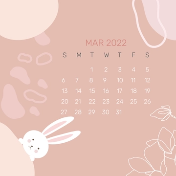 Free March Calendar Symbol Clipart Template to Edit Online