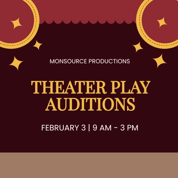 Free Theatre Audition Instagram Post Template to Edit Online