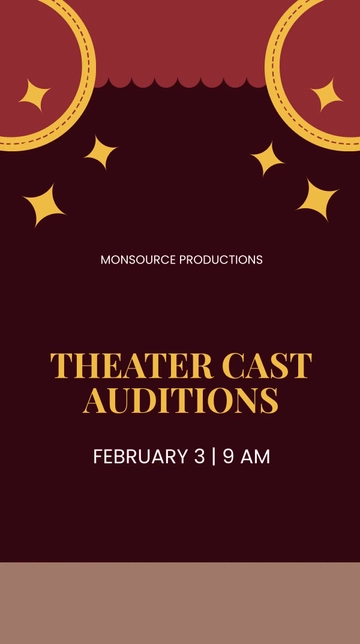 Free Theatre Audition Instagram Story Template to Edit Online