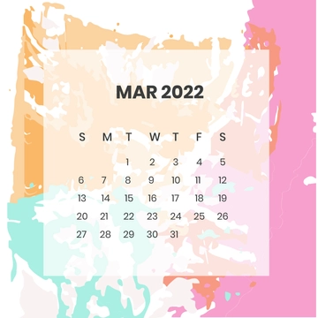 Free March 2022 Calendar Concept Clipart Template to Edit Online