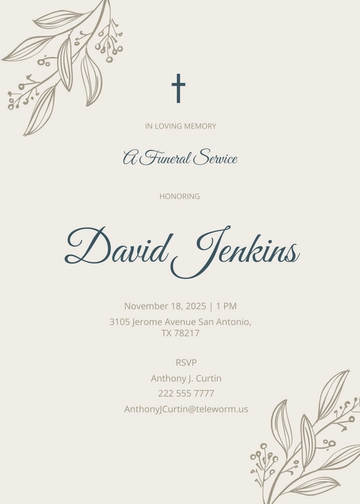 Free Floral Funeral Announcement Invitation Template to Edit Online