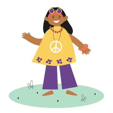 Free Hippie Woman Clipart Template to Edit Online