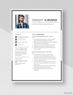 Client Account Representative Resume