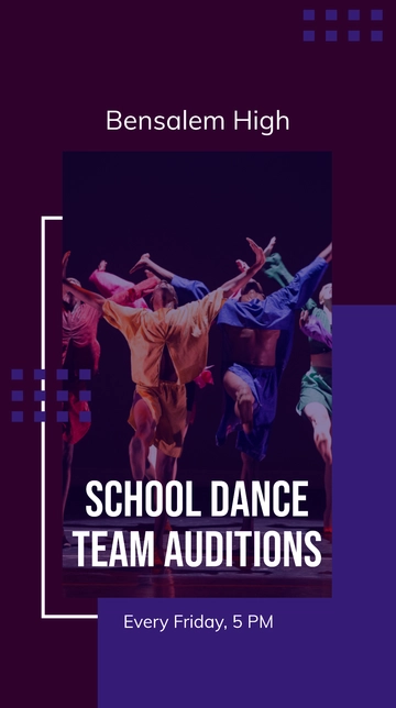 Free Dance Team Audition Instagram Story Template to Edit Online