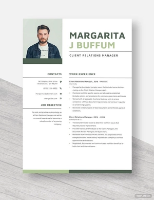 Client Relations Manager Resume