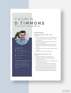 Client Relations Executive Resume