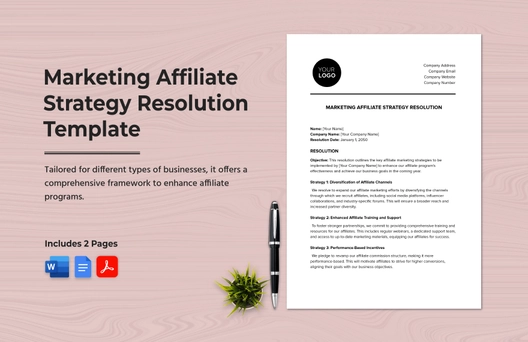 Marketing Affiliate Strategy Resolution Template