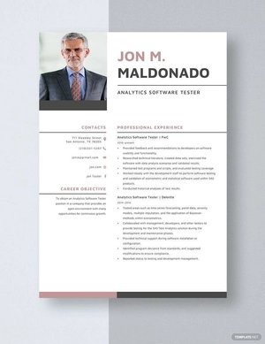 Analytics Software Tester Resume