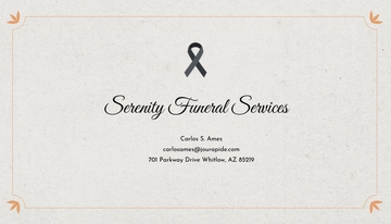 Free Funeral Service Business Card Template to Edit Online
