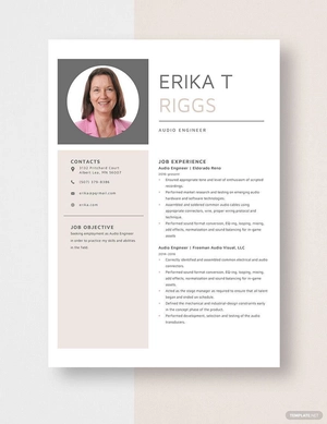 Audio Engineer Resume