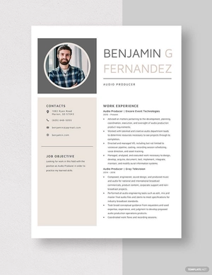 Audio Producer Resume