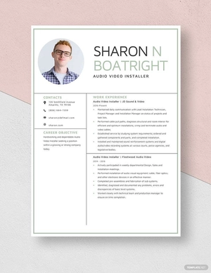 Audio Video Installer Resume