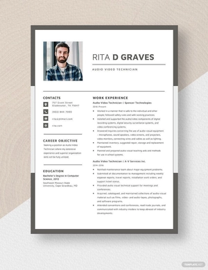 Audio Visual Technician Resume