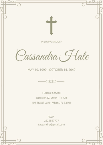 Free Traditional Catholic Funeral Card Template to Edit Online