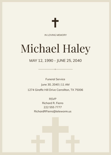 Free Roman Catholic Funeral Card Template to Edit Online