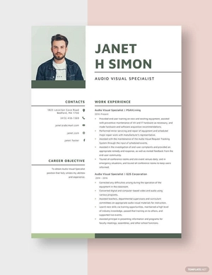 Audio Visual Specialist Resume