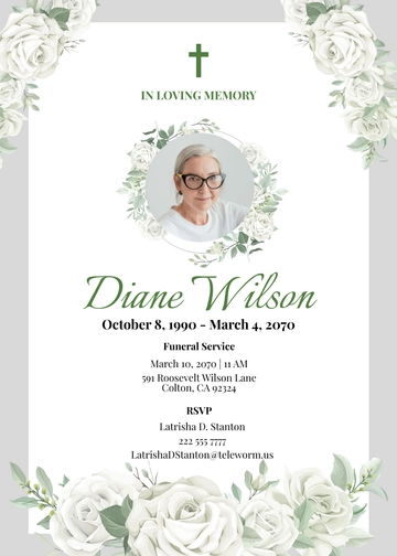 Free Simple Catholic Funeral Card Template to Edit Online