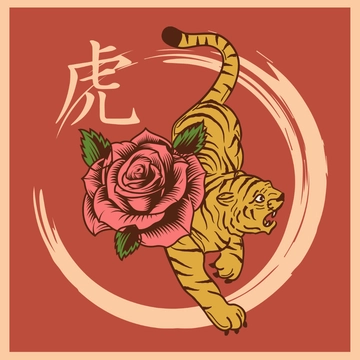 Free Vintage Tiger Clipart Template to Edit Online