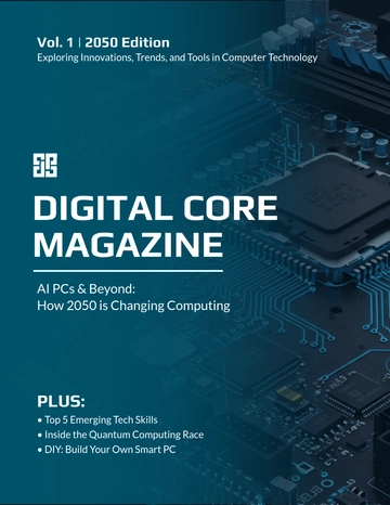 Free Computer Technology Magazine Template to Edit Online