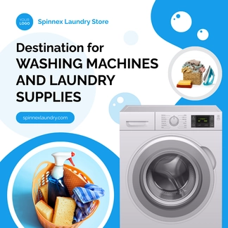 Free Laundry Store Instagram Post Template to Edit Online