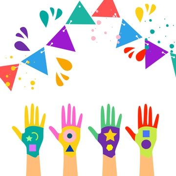 Free Holi Hands Clipart Template to Edit Online