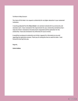 Scholarship Request Letter Scholarship Request Letter