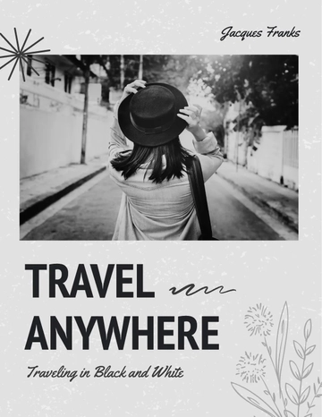 Free Black And White Travel Photo Book Template to Edit Online