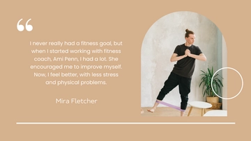 Free Fitness Testimonial Template to Edit Online