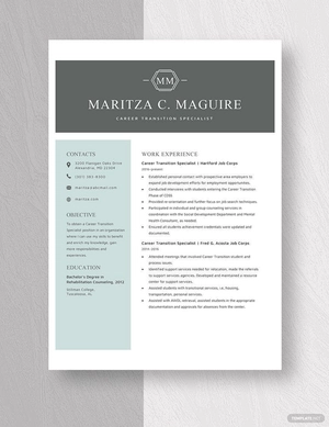 Career Transition Specialist Resume