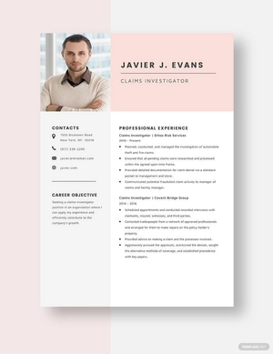 Claim Investigator Resume