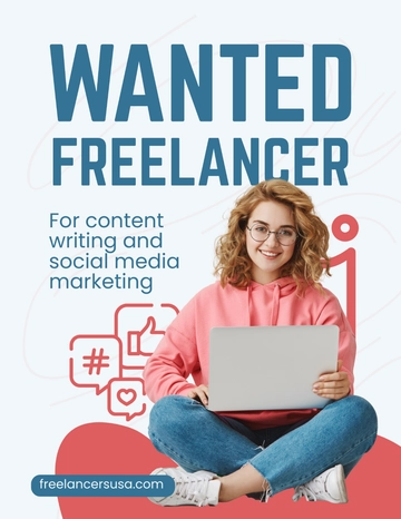 Free Wanted Freelancer Flyer Template to Edit Online