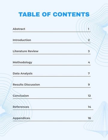 Free Research Paper Table of Contents Template to Edit Online