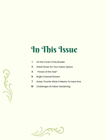 Free Floral Table Of Contents Template to Edit Online