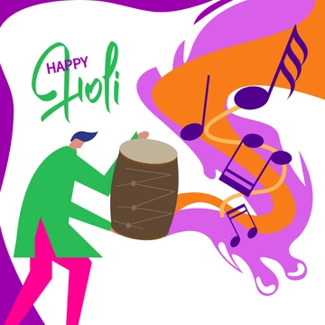 Free Abstract Holi Clipart Template to Edit Online