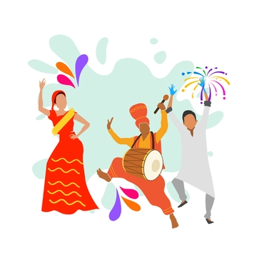 Free Holi Dance Clipart Template to Edit Online