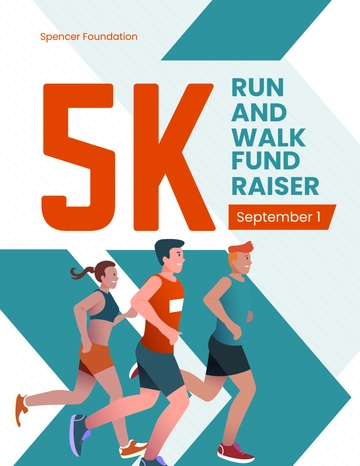 Free 5k Run And Walk Fundraising Flyer Template to Edit Online