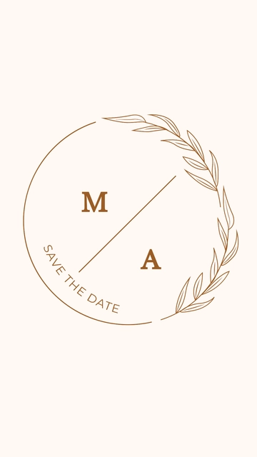 Free Wedding Monogram Mobile Background Template to Edit Online