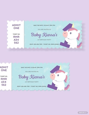 1st Birthday Ticket Template