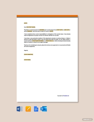 Simple Vacation Request Letter