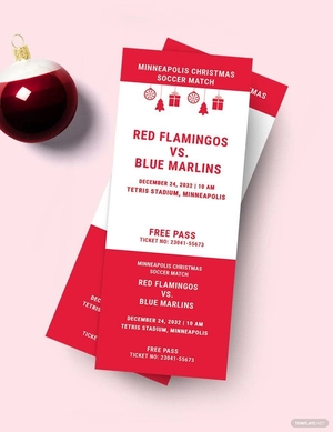 Christmas Soccer Gift Ticket Template