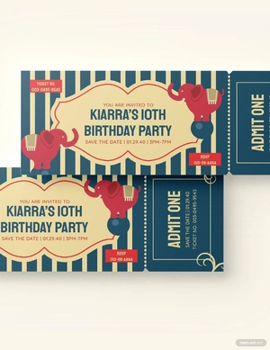 Circus Birthday Ticket Template