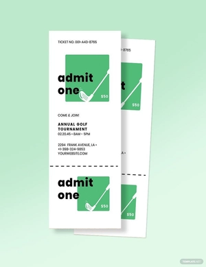 Club Golf Tournament Ticket Template