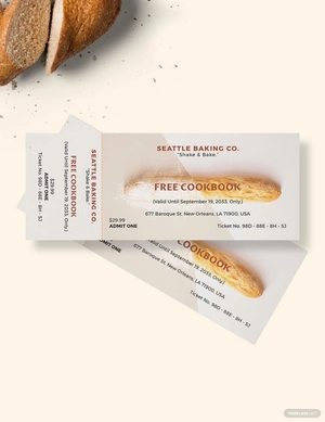 Cooking School Food Ticket Template