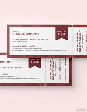 Cookout Food Ticket Template