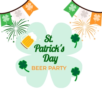 Free St. Patrick's Day Party Clipart Template to Edit Online