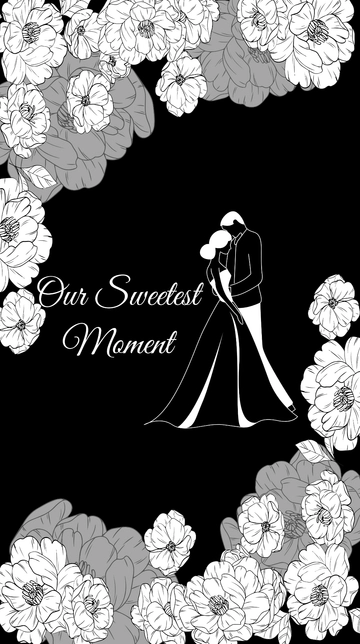 Free Black Wedding Mobile Wallpaper Template to Edit Online