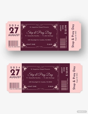Elegant Church Ticket Template