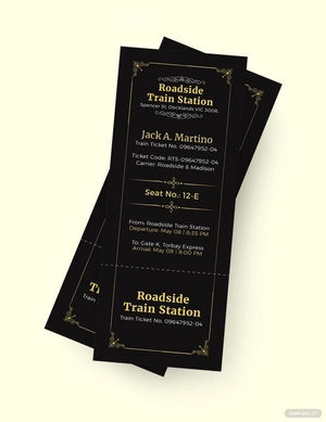 Elegant Train Ticket Template