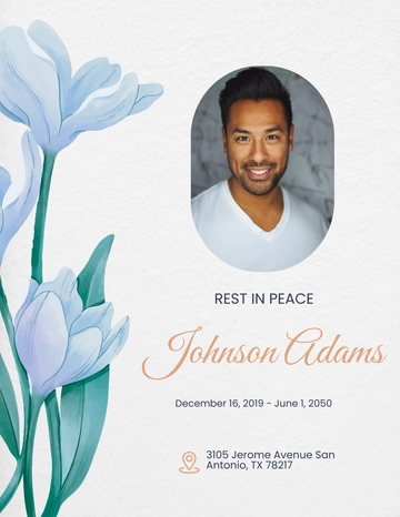 Free Funeral Rest In Peace Flyer Template to Edit Online