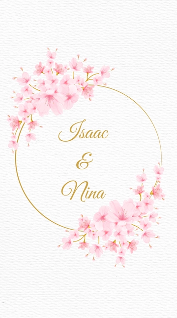 Free Wedding Wreath Mobile Wallpaper Template to Edit Online